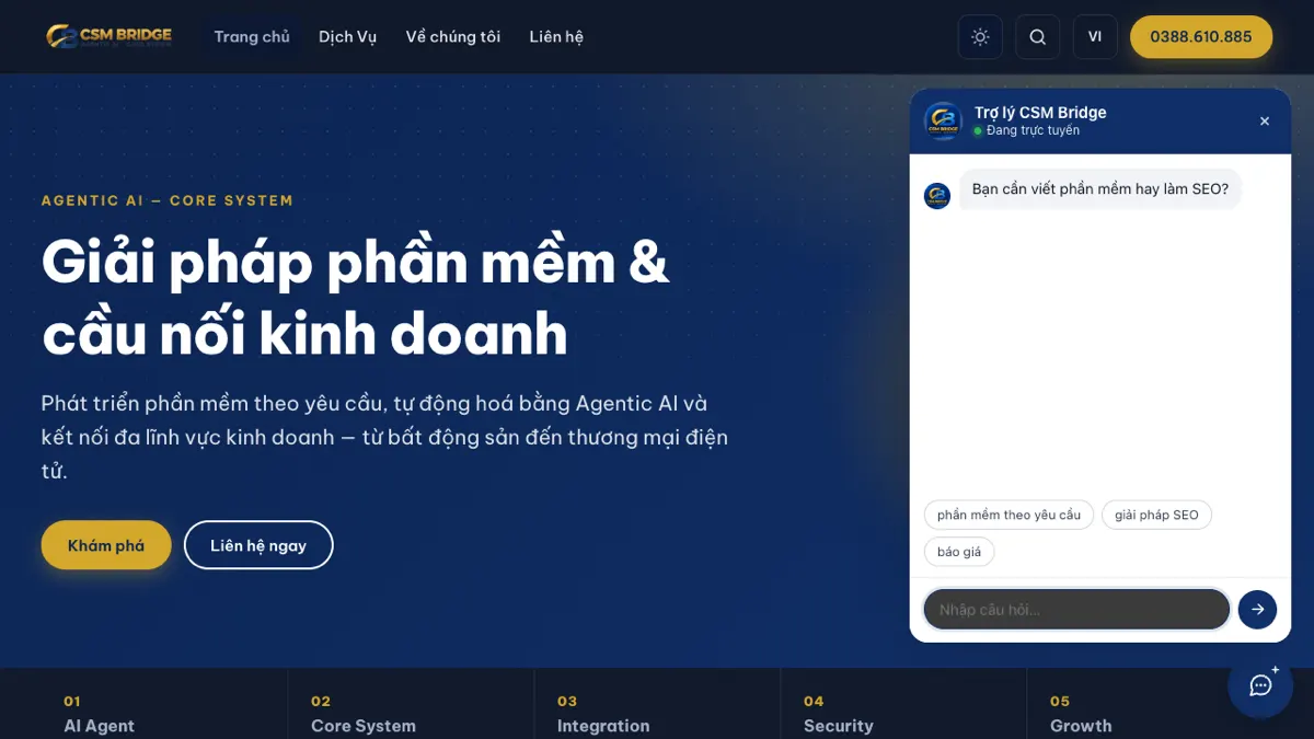 Trợ lý AI chat website 24/7 theo đúng thương hiệu của bạn