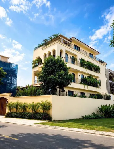 Riverside Villa in Thanh My Loi, Mediterranean Style